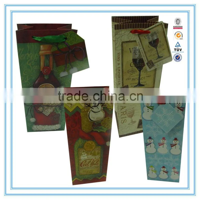 NEW year hot custom high quality & cheap wine paper bag in gift paper bag