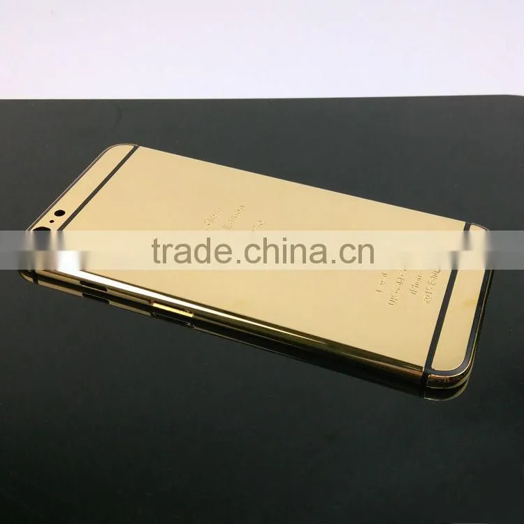 Luxury Mirror Gold Housing for iPhone 6 Plus , 24kt Gold Plated Back Housing Cover for iPhone 6 plus