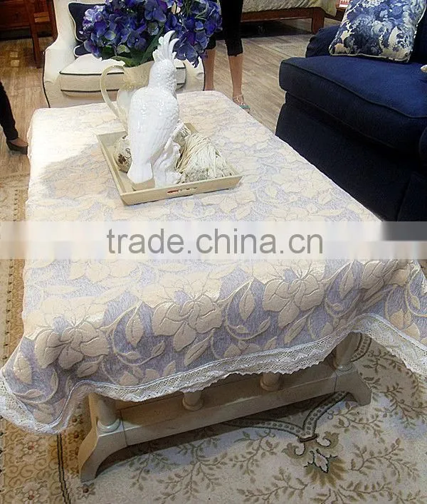 Jacquard woven chenille cotton handmade table cloth, table cover