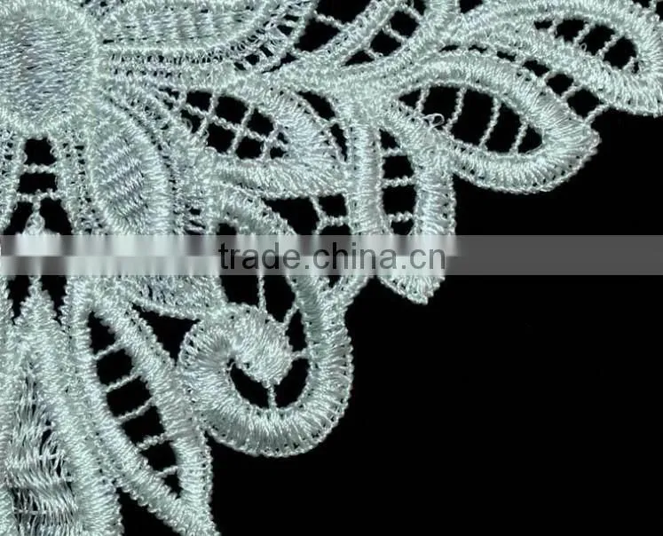Polyester Thread Embroidered Lace Fabric Water-soluable Guipure Lace Accessory for Sexy Lingerie