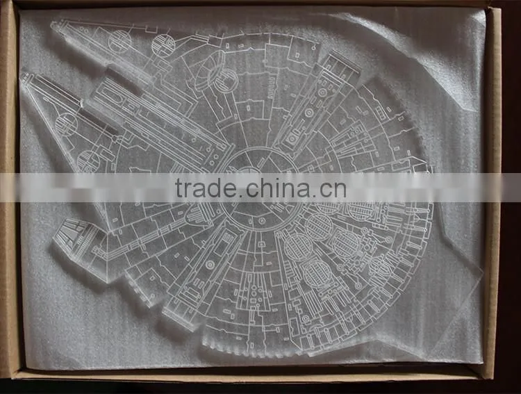 LED Holiday Lamp 3D Bulbing Light Millennium Falcon shape Light Color Changing with Touch button 3D led small Night Light