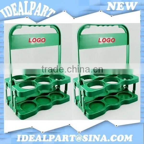 Plastic bottle carrier basket with 6 holders