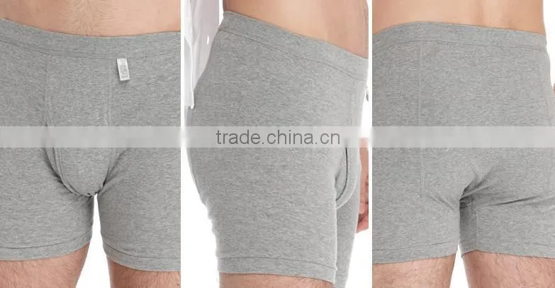 custom mens cheap plain gray cotton boxer brief