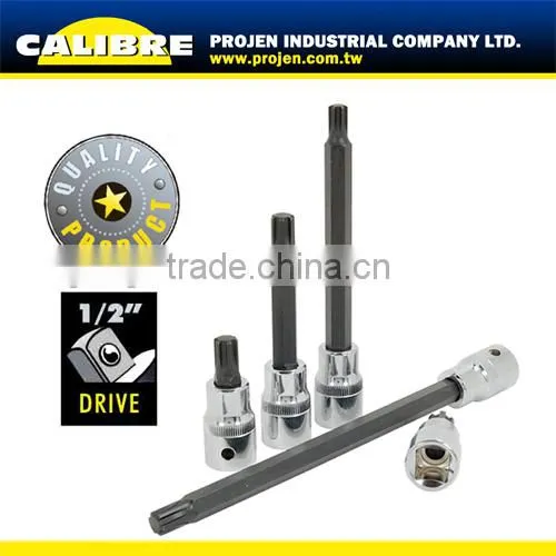 CALIBRE 32PC 1/2" drive S2 steel Ribe Profile Bit Set