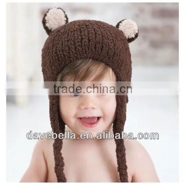 DB315-N dave bella autumn winter baby hat caps newborn hat baby earflat caps