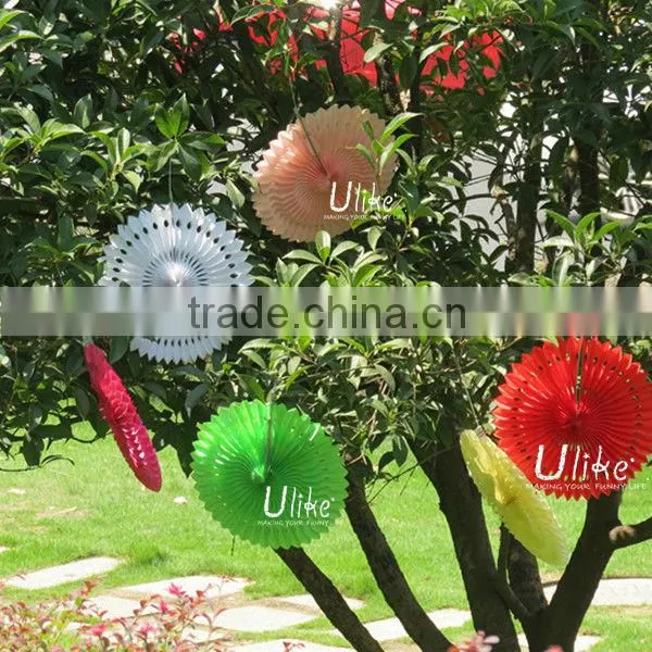 Popular Tissue Paper Fans Ceiling Decoration Inflatable Turquoise Kids Party Decoration