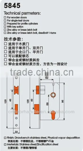 Zinc alloy door lock strike plate of handle lock