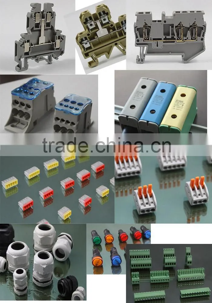 Spring terminal block din rail spring connectors conductor red copper with UL certificate