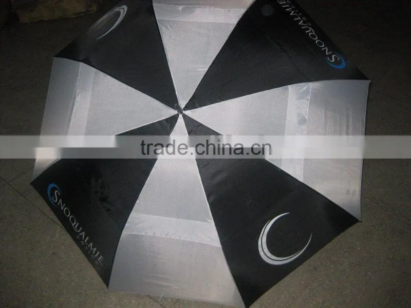 High Quality Two layers Windproof auto open fiberglass promotional umbrella golf umbrella