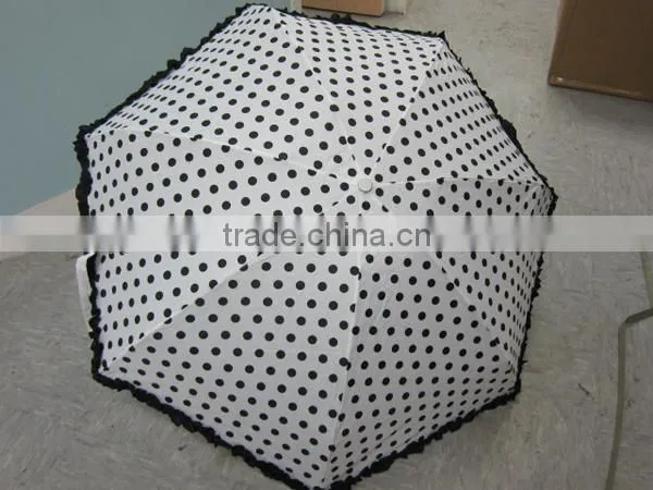 Cute 5 Folding Umbrella with Frill Basket, Mini Umbrella