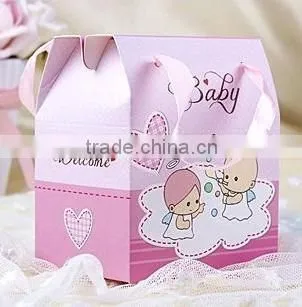 Popular baby gift candy box with ribbon and various sizes