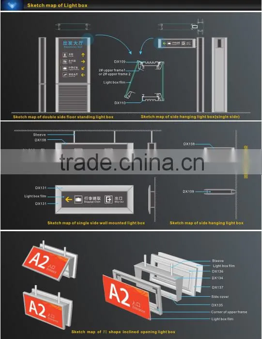 Popular customize ceiling suspended light box