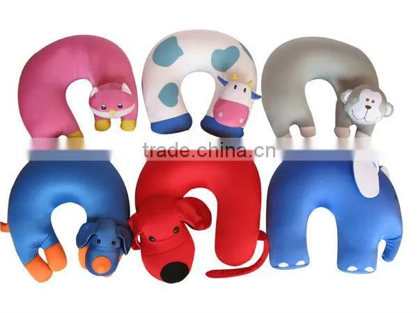 Animal U Shape Pillow for Children, Dog, Cow, Elephant, Cat, Monkey