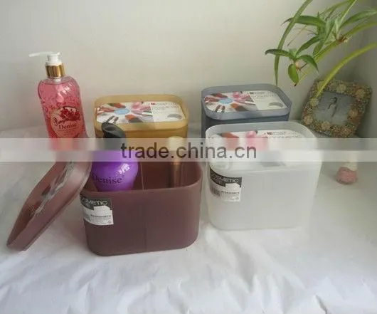 plastic desktop organizer,plastic compartment storage box,storage case with lid