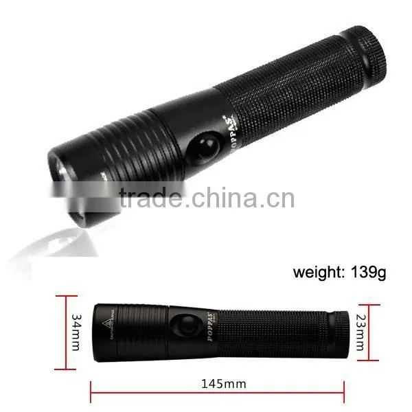 POPPAS-807 3w 150lumens Aluminum flat LED Flashlight Strong light flashlight
