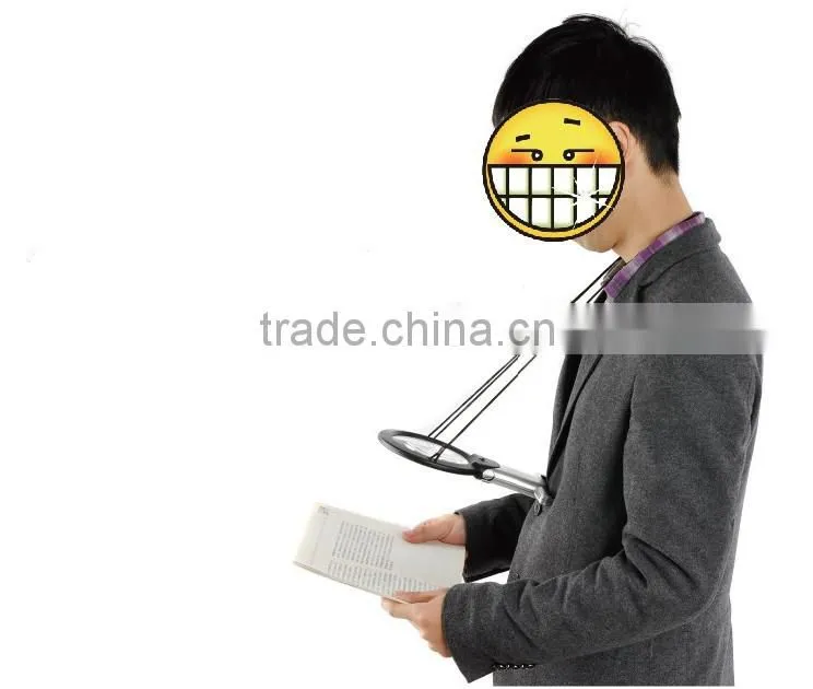 Desktop LED magnifier /Magnifying Glass With Folding Stand And LED Light