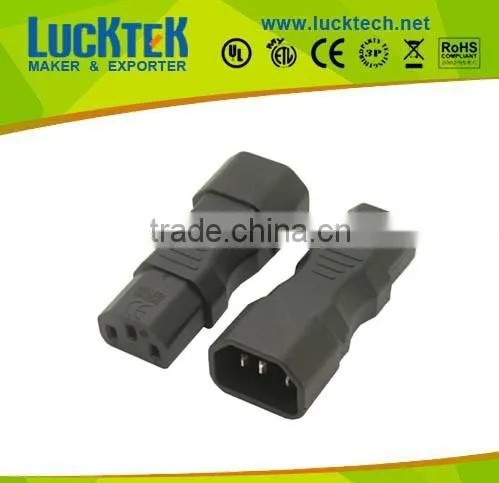 IEC 320 C14 to C13 straight electronical adapter, IEC C13 to C14 180 degree electronical adapter
