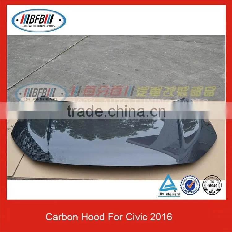 For Civic 2016 Carbon Fiber Front Fenders OEM Style Side Vents Replacement Side Fenders