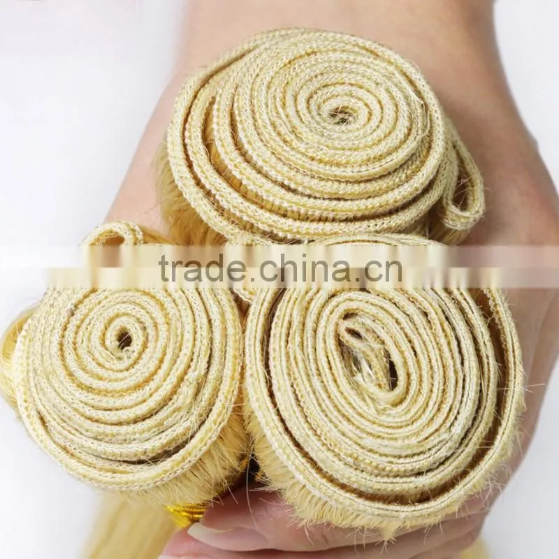 Wholesale Indian Hair #613 blonde hair weft for reseller