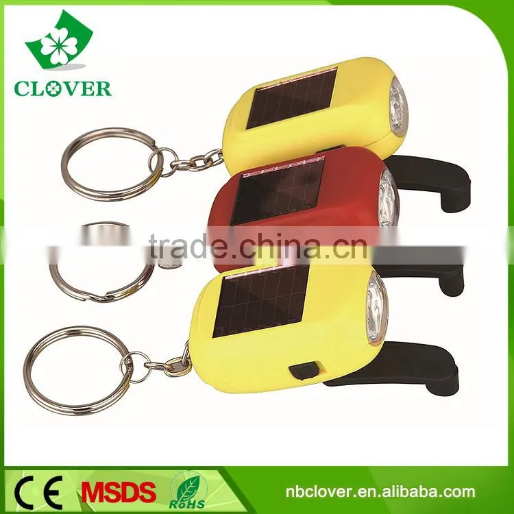 Fashionable 3 LED dynamo emergency solar hand crank flashlight