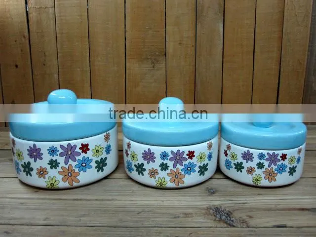 Wholesale Dream Flower Ceramic sugar bowl with creamer set