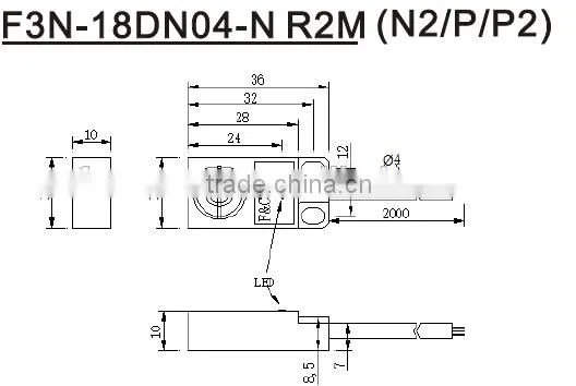 4mm detection distance TOp Inductive Proximity Sensor Switch with
