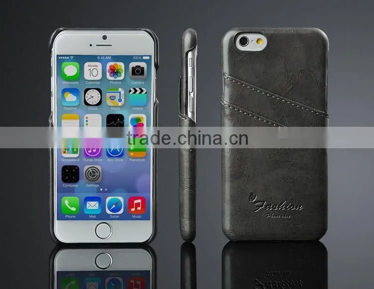 High Quality Oil-wax Leather with Card Slot Leather Back Cover Cases For iPhone 6 / 6s 4.7'' For iPhone 6 6s / Plus 5.5