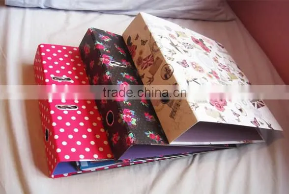 Paper material fancy pattern a4 size arch lever file folder