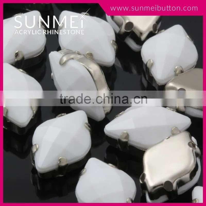 High Quality Square Shape Plastic Rhinestone Trimming for Dress