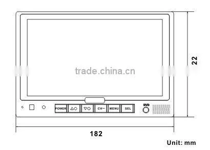 7 Inch digital bus lcd vehicle monitor 10~32V