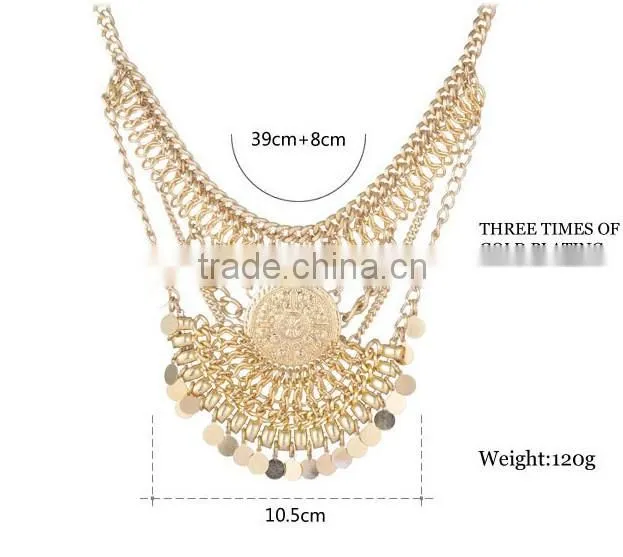 European and American high-end 2 color fashion jewelry pendant chain accessories Multilayer Necklace for woman