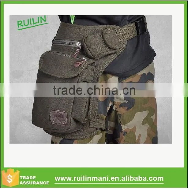 waist packs outdoor Canvas drop waist leg bags waist pack bag Men running belt bicycle and motorcycle