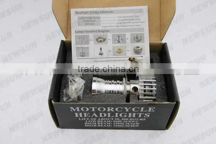 Universal Motorcycle LED Headlight with 4 kinds of Lampholder,15W power with 6000K-6500K/1500lm DC 8-48V