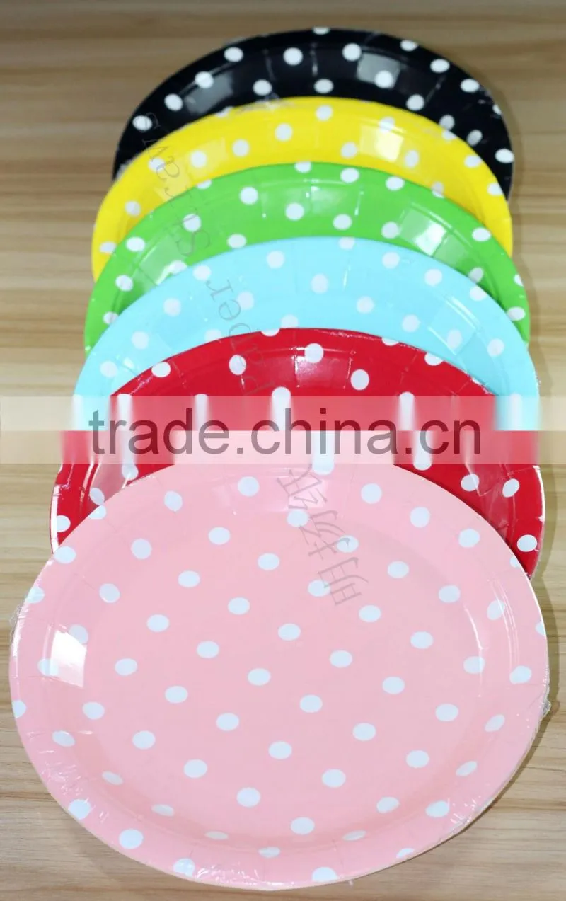 christmas dinner disposable dot paper tableware