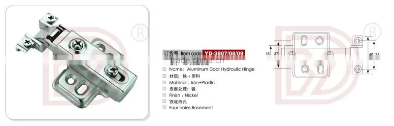 Alummium Door Self Closing Door Hinge with Plastic Pad