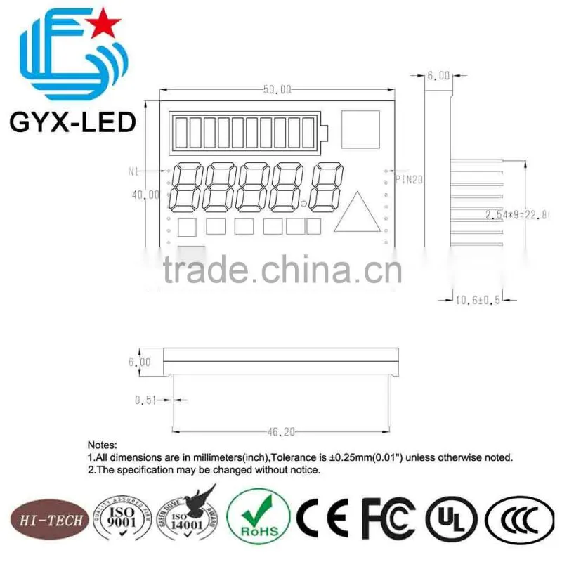 high brightness white color meter numeric display