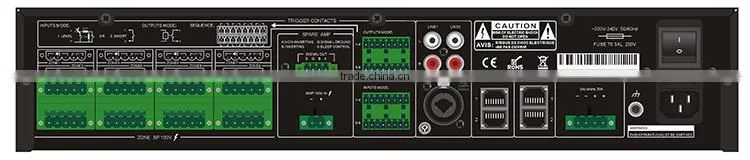 Digital 500W 8 Zone Voice Alarm Amplifier for background music system