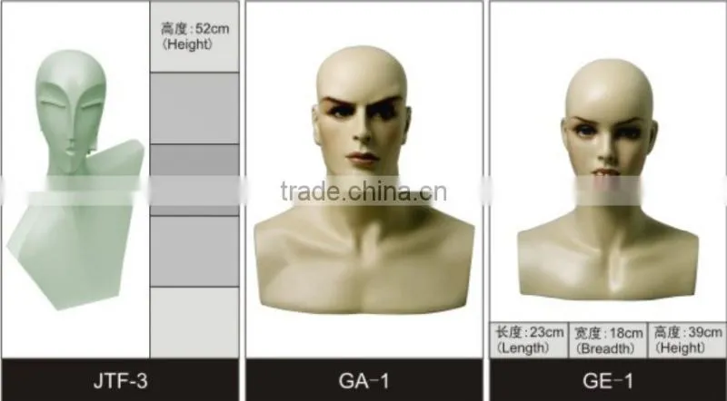 Fashion Fiberglass Realstic Hat Display Mannequin Heads