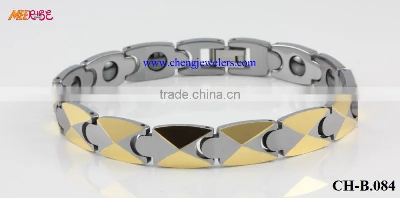 High Quality Hot Fashion 18k Gold Tungsten Bracelets /Gold Magnetic Bracelets