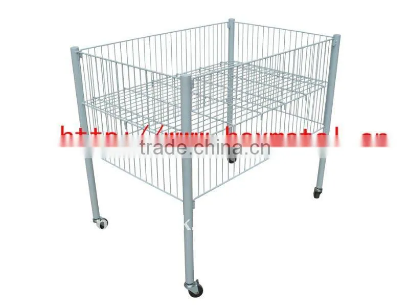 Metal collapsible rolling cart warehouse trolley promotion cart
