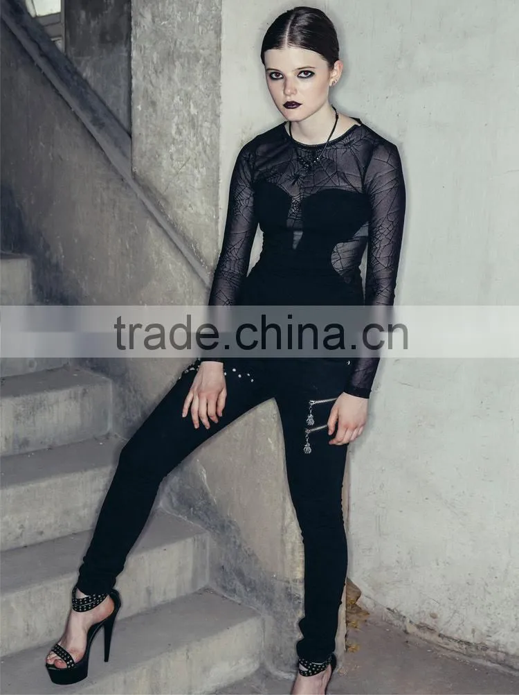 DEVIL FASHION 2015 latest women punk pants/trousers PT006