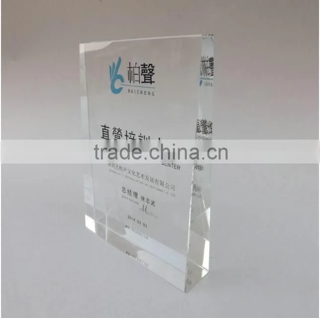 New product Christmas rectangle cube shape crystal paperweight