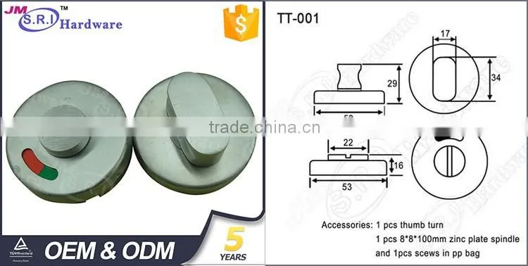 China supplier round shape toilet door lock
