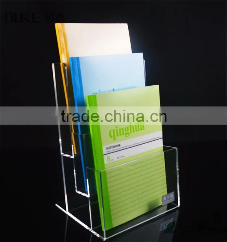 hot selling free standing clear acrylic brochure holder standee