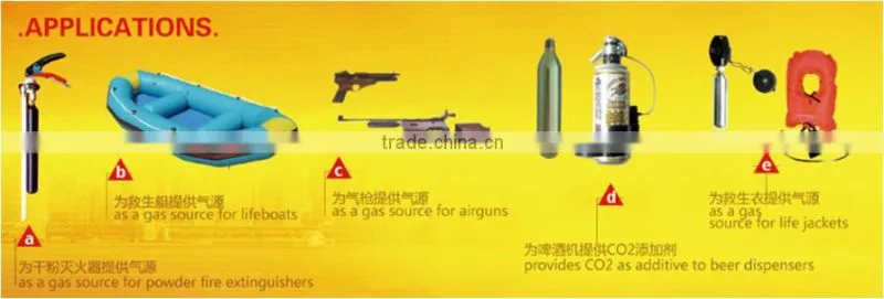 CO2 Cartridge for Fire Extinguisher With TPED