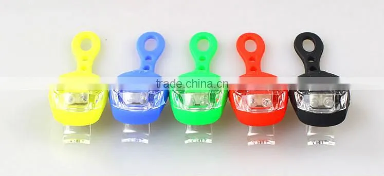 Colorful 2 led silicone strobe light on bike, flashing led light for bike bicycle