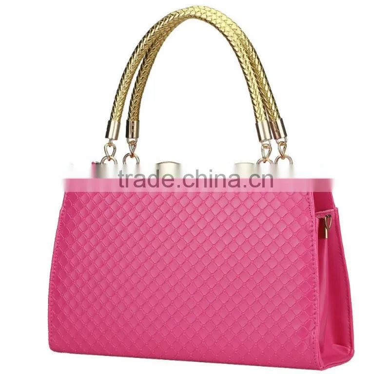 New fashion women PU handbag hard leather handbag