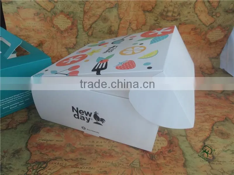 Beautiful design paper cake box with handle