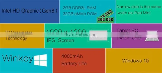 CHUWI Hi8 Pro 8" Win10 Tablet PC Intel Z8300 1920*1200 OTG 2GB 32GB White