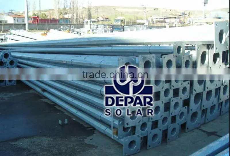 6m Polygon Solar Street Light Pole -hot dip galvanized lamp post, lamp column